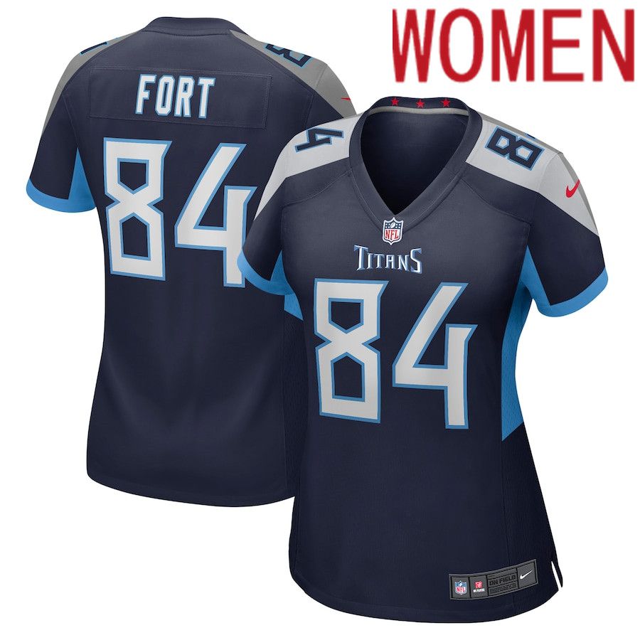 Women Tennessee Titans #84 Austin Fort Nike Navy Game NFL Jersey
